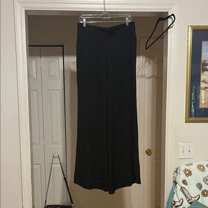 Zara Black satin wide leg Pants